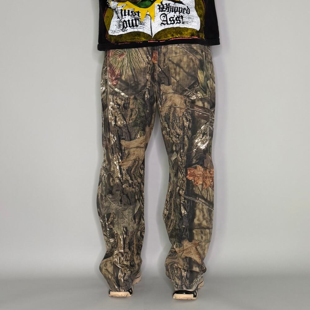 Vintage 90s Mossy Oak Jeans Hunting Camo 38x32 Baggy Wide Leg Woodland - Picture 3 of 5